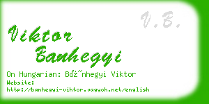 viktor banhegyi business card